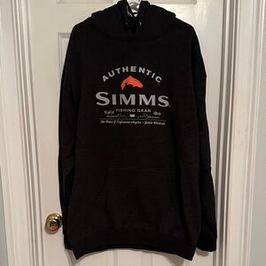Simms Black Hoodie with Orange Logo